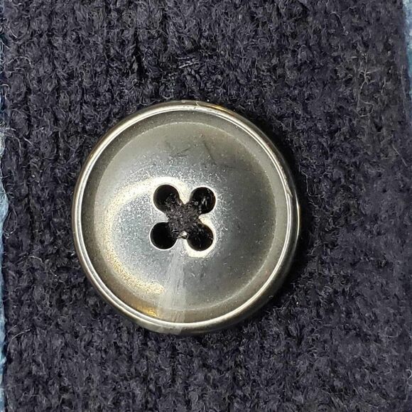 Talbots Cardigan Sweater Womens Plus Size 2X Blue Color Block Button Knit - Picture 5 of 9